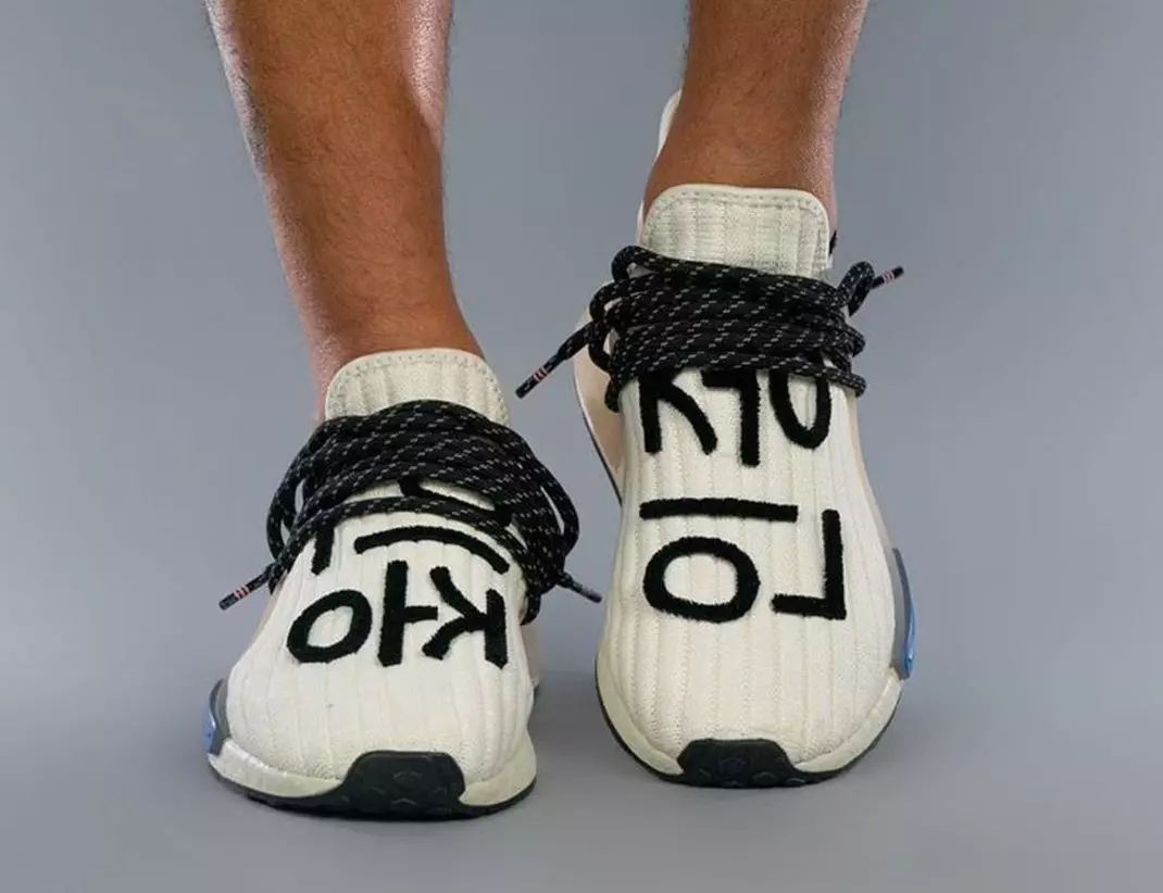 ファレル アディダス NMD Hu クリーム ブルー ピンク 発売日