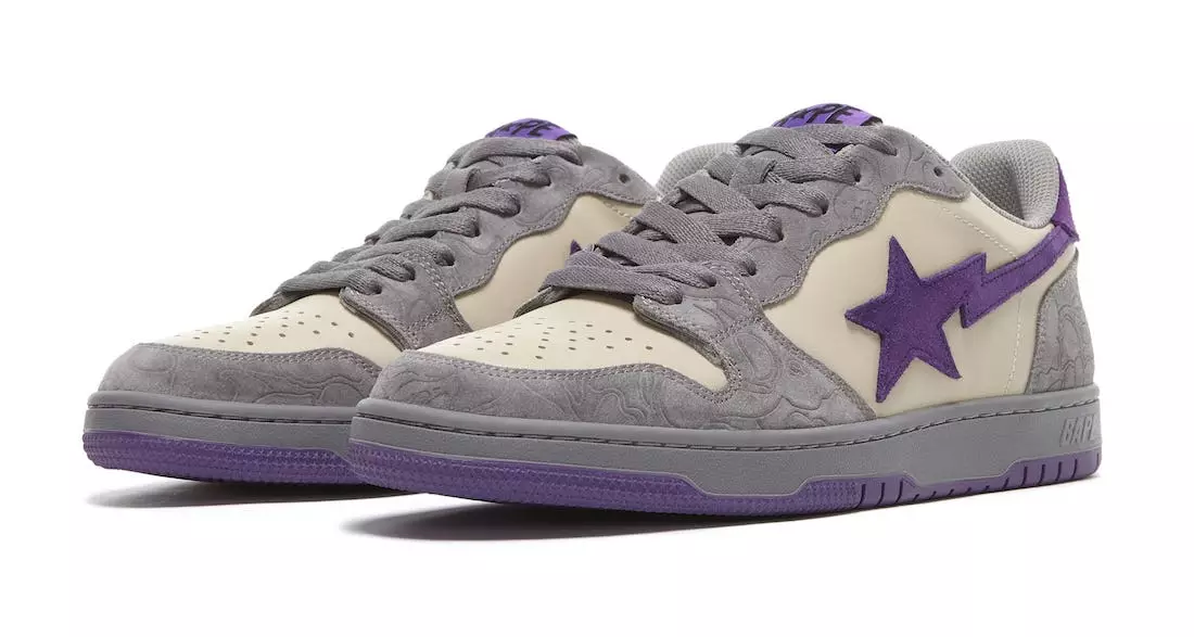 Data de llançament de Bape Court Sta Suede Mist Grey Royal Purple