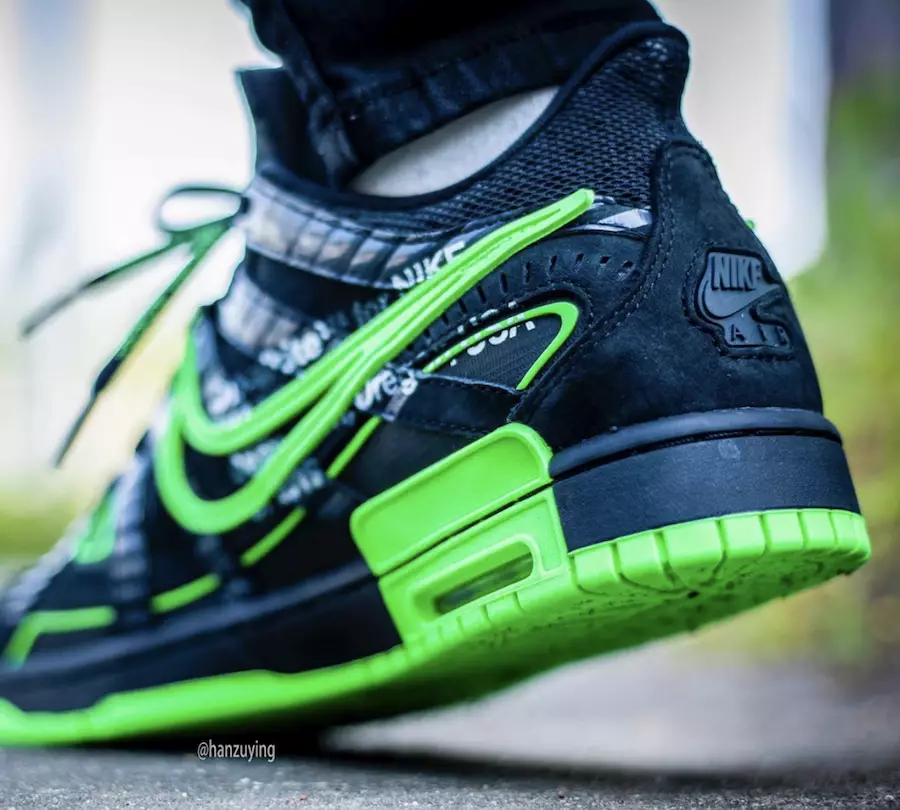 Off-White Nike Air Rubber Dunk Green Strike CU6015-001 Tarikh Tayangan On-Feet