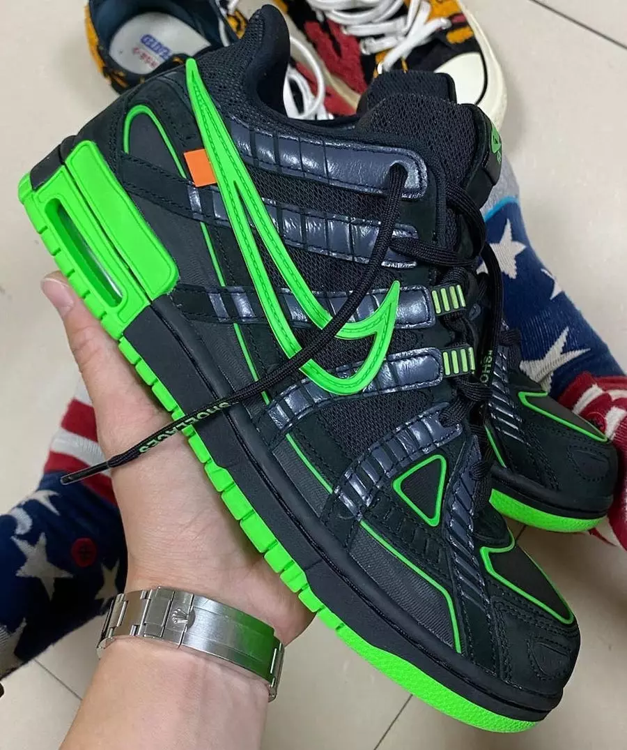 Off-White Nike Air Rubber Dunk Negre Verd Strike CU6015-001 Data de llançament