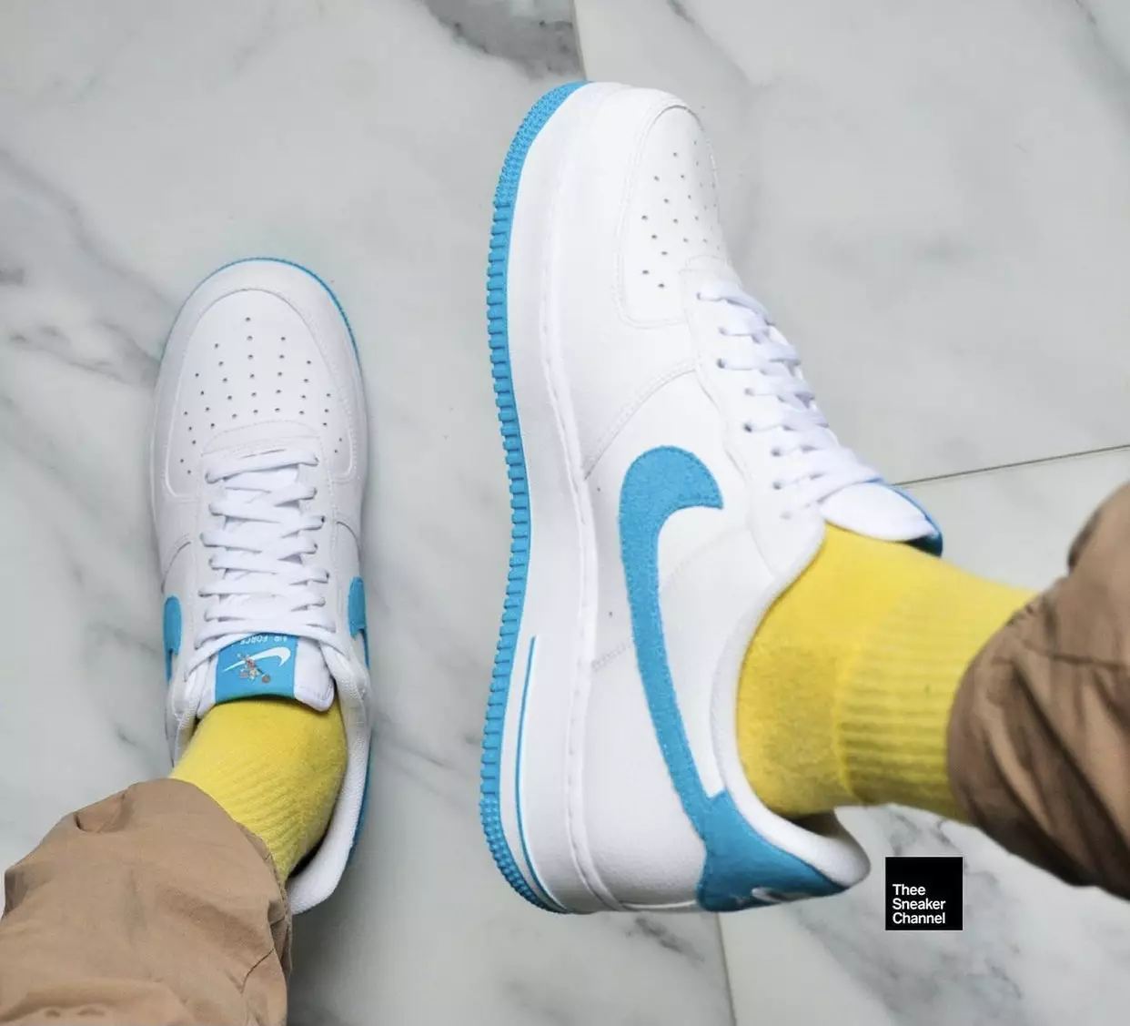 Space Jam Nike Air Force 1 Low Hare Julkaisupäivä jaloissa