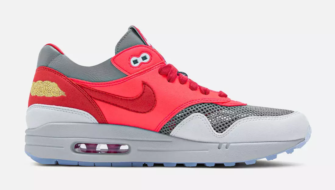 CLOT Nike Air Max 1 KOD Solar Red DD1870-600 Utgivningsdatum