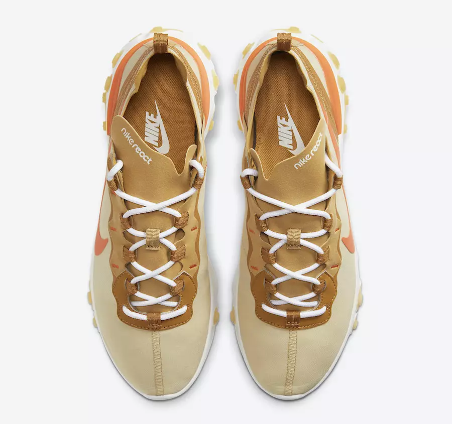 Nike React Element 55 Team Goud Fel Oranje CZ3595-781 Releasedatum