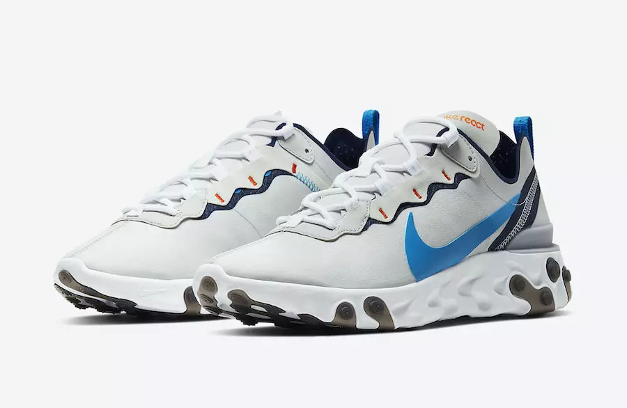 Nike React Element 55 површини во огромно сиво и јасно сино