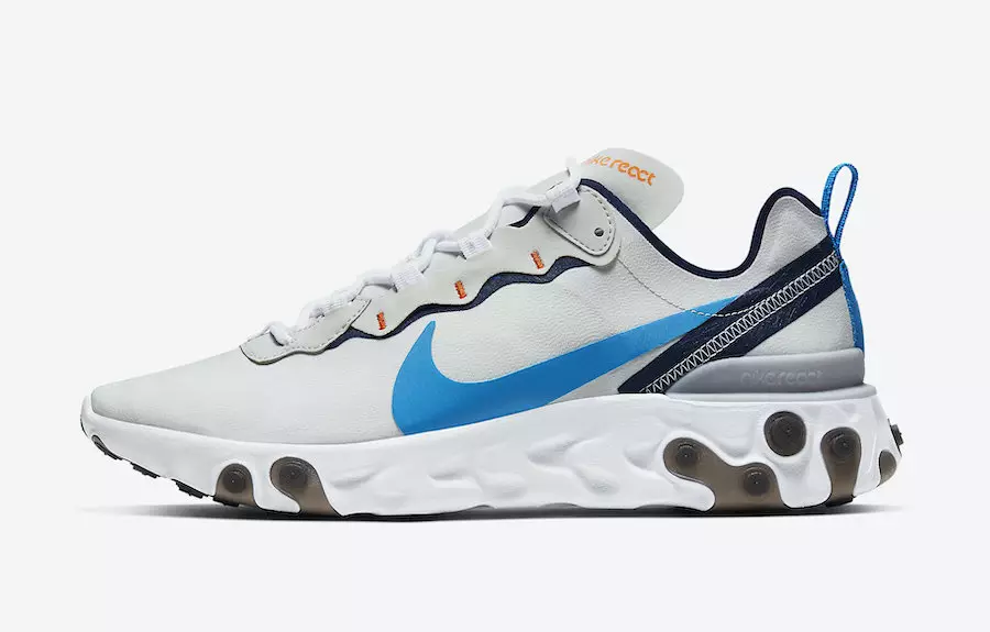 Nike React Element 55 platus pilkas skaidrus mėlynas CZ3595-041 išleidimo data