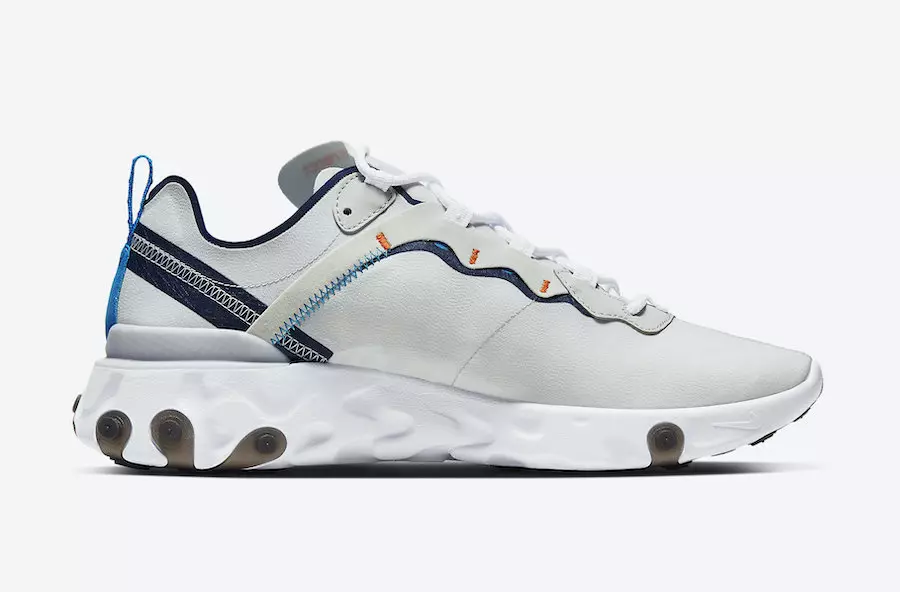 Nike React Element 55 platus pilkas skaidrus mėlynas CZ3595-041 išleidimo data