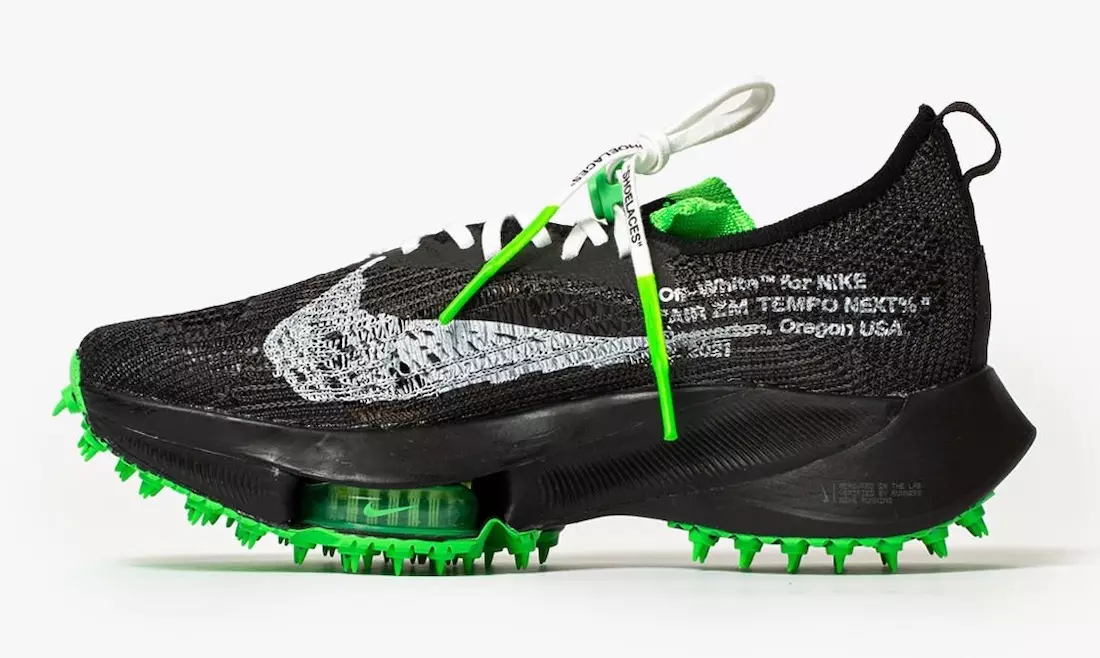 Off-White Nike Air Zoom Tempo NEXT Black Scream Green CV0697-001 Releasedatum