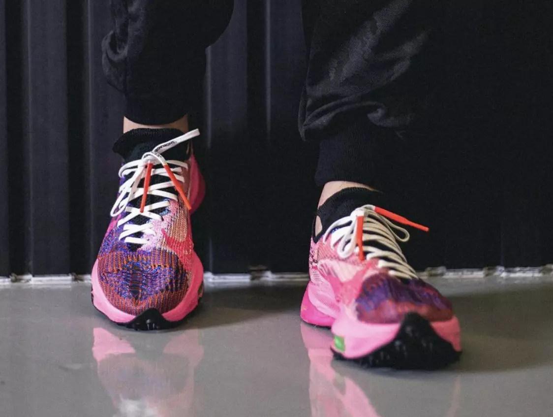 Off-White Nike Air Zoom Tempo NEXT Pink Glow Release Date On-Feet