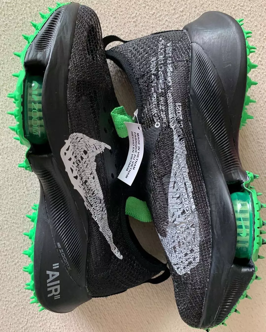 Off-White Nike Air Zoom Tempo NEXT Black Scream Green תאריך שחרור