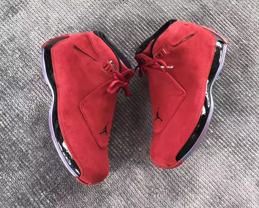 Air Jordan 18 Toro Raging Bull Red Suede AA2494-601 отстрани