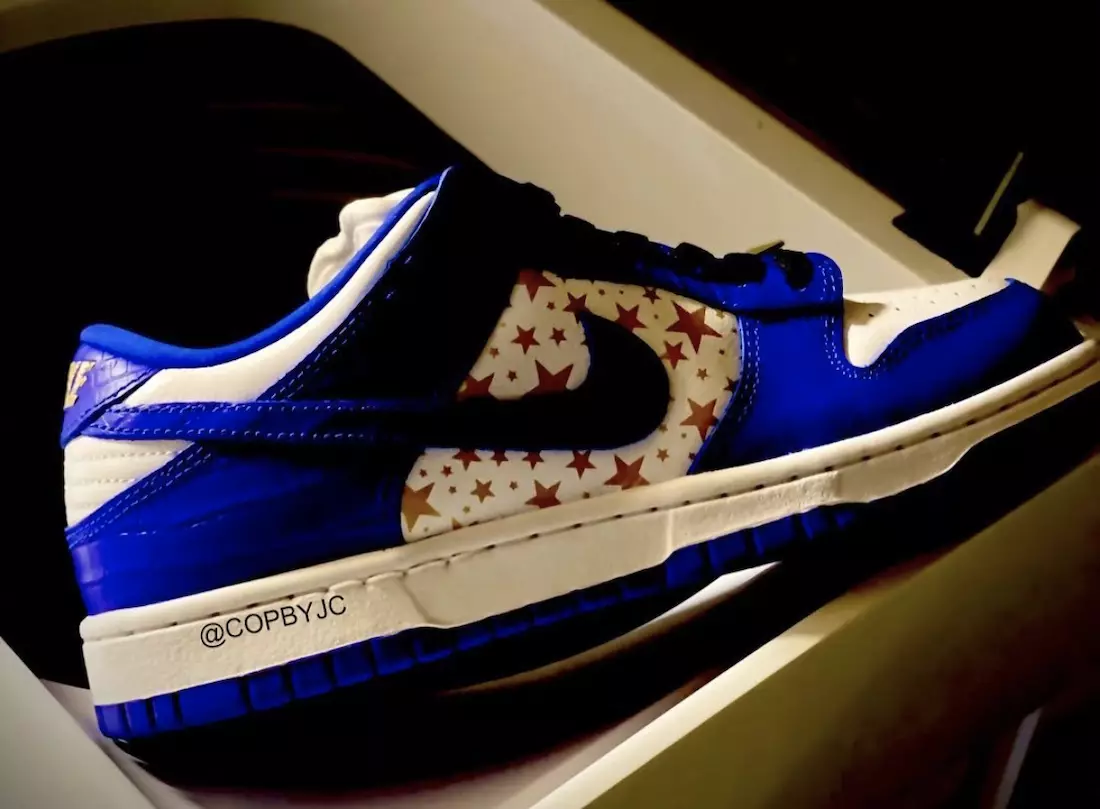 Supreme Nike SB Dunk Low Hyper Royal DH3228-100 발매일 첫 모습