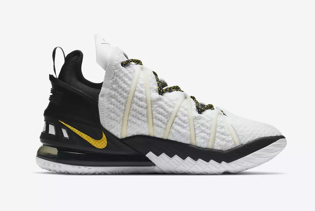 Nike LeBron 18 Home White Amarillo Must CQ9283-100 Väljalaskekuupäev