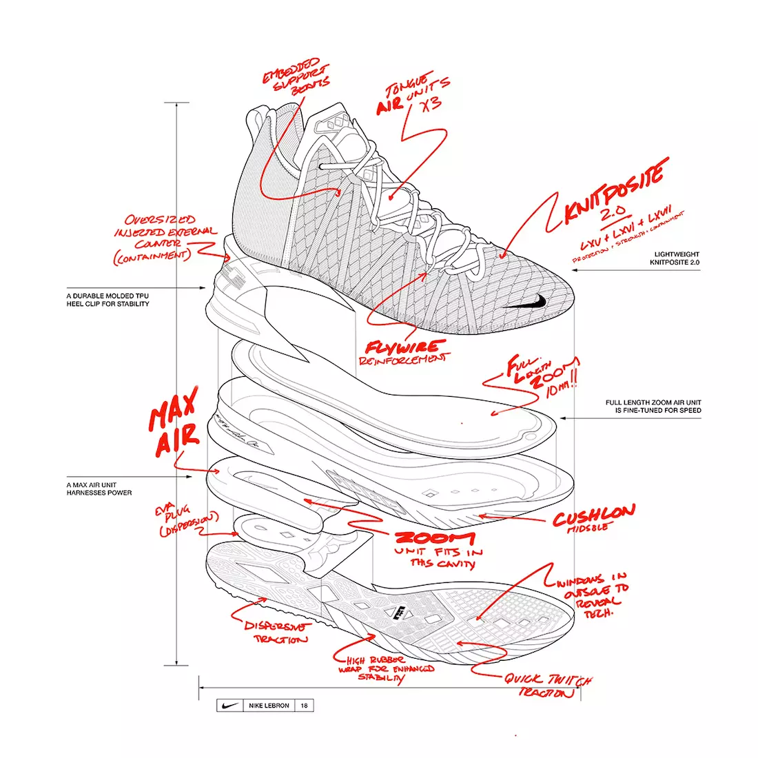 Nike LeBron 18 Sketch