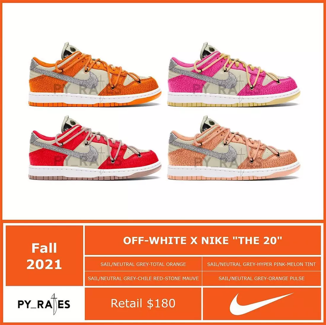 Off-White Nike Dunk Low The 20 컬렉션 출시일