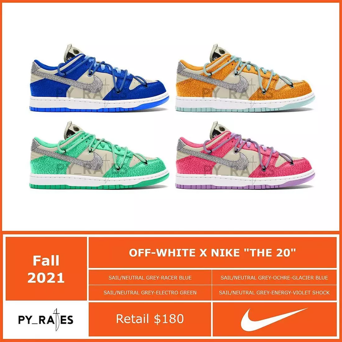 Off-White Nike Dunk Low The 20 Collection Дата на издаване