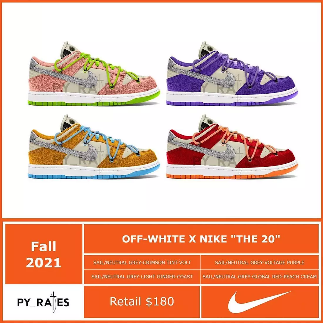 Off-White Nike Dunk Low The 20 Collection Utgivelsesdato