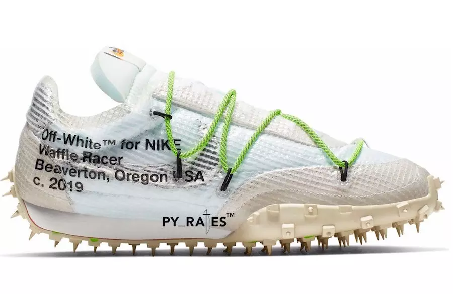 Off-White Nike Waffle Racer White Black Electric Green Ngày phát hành