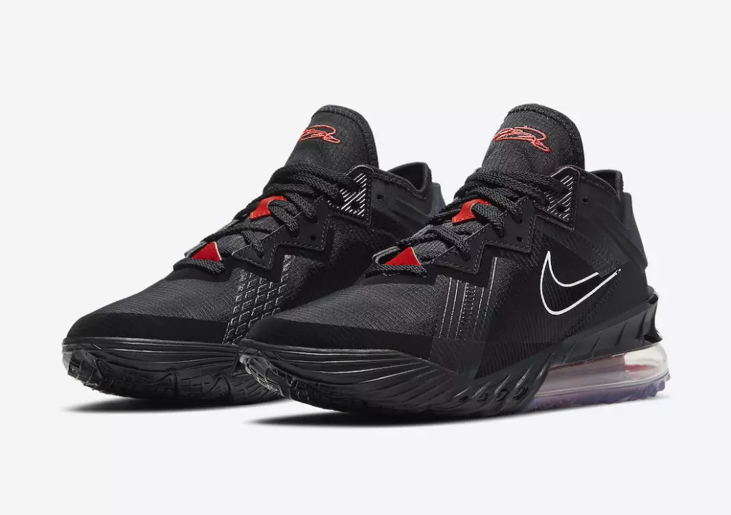 Nike LeBron 18 Low Black University Röd CV7562-001 Utgivningsdatum