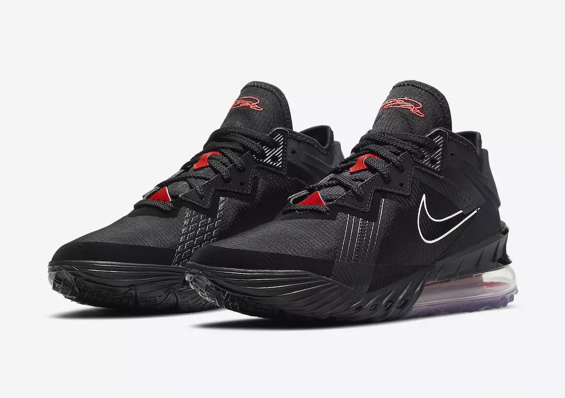 Nike LeBron 18 Low Releasing në të zezë dhe të kuqe klasike