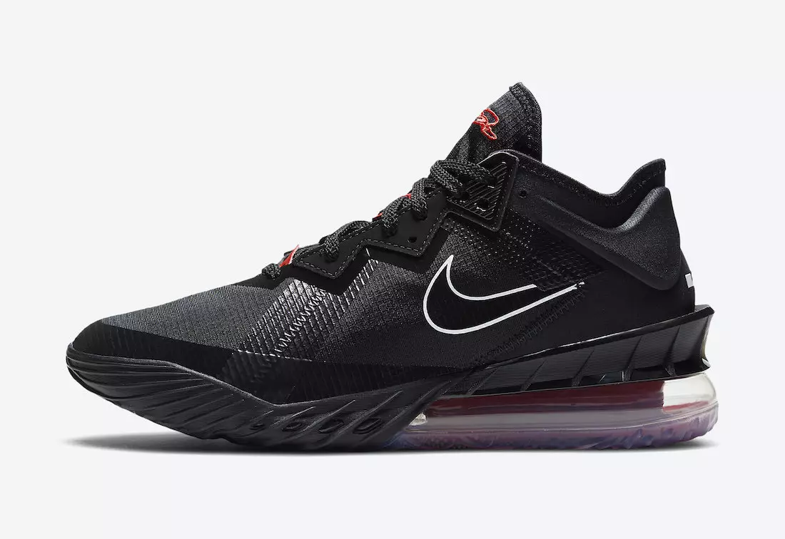 Nike LeBron 18 Low Zwart University Red CV7562-001 Releasedatum