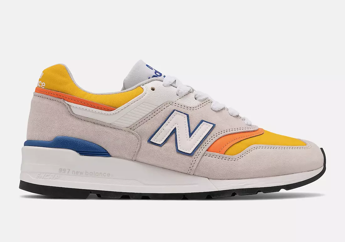 New Balance 997 saatavana harmaana ja oranssina