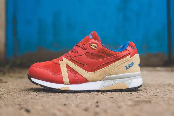 Diadora N9000 Backsteinrot V7000 Holländisch Blau