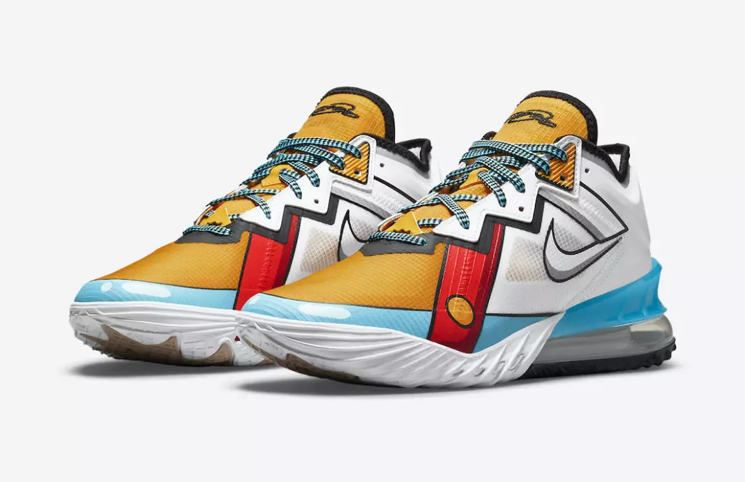 Nike LeBron 18 Low Stewie Griffin ကာတွန်းအနုပညာ CV7562-104 ထုတ်ဝေသည့်ရက်စွဲ