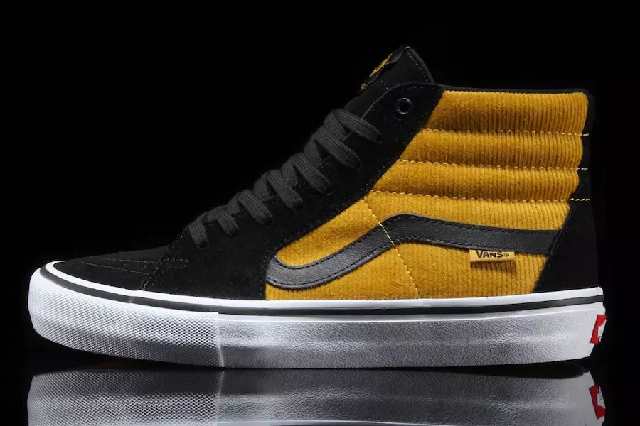 वैन Sk8-Hi Pro कॉरडरॉय ब्लैक योक येलो