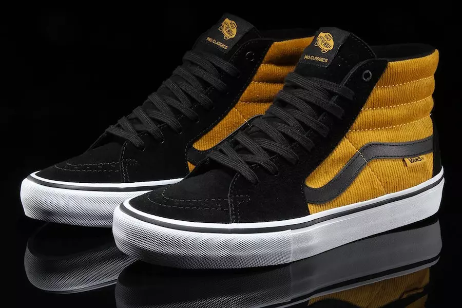 Vans Sk8-Hi Pro Corduroy қара сары сары