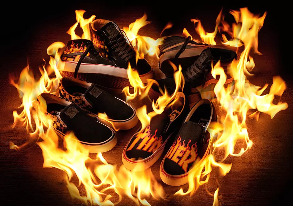 Colección de logotipos Thrasher x Vans Flames