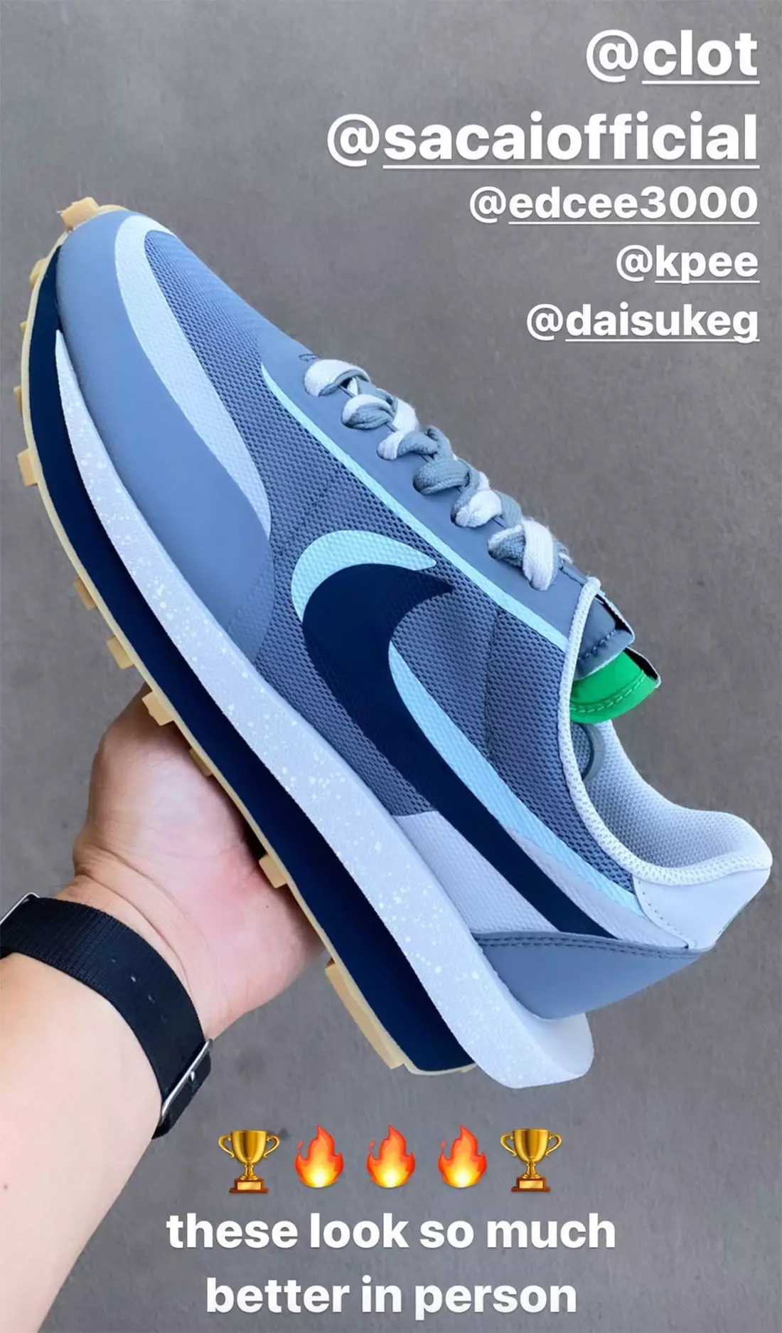 تاريخ إصدار Clot Sacai Nike LDWaffle Kiss Of Death 2