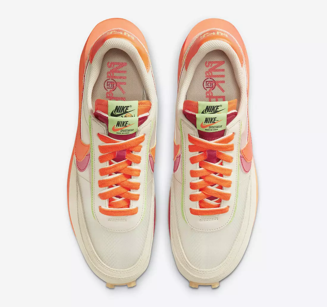 Clot Sacai Nike LDWaffle Orange Blaze DH1347-100 Datum izlaska