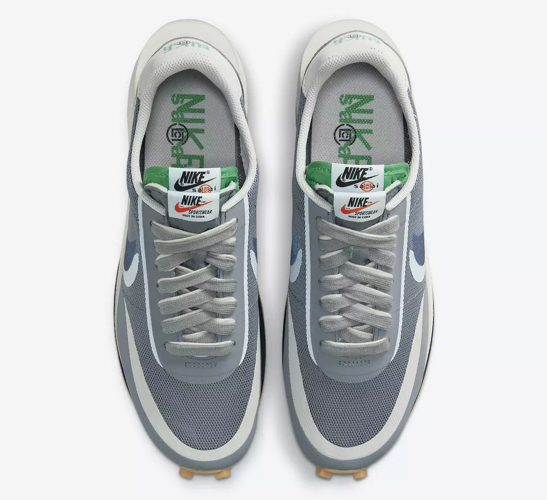 Clot Sacai Nike LDWaffle Neutro Cinza Obsidian Cool Grey DH3114-001 Data de lançamento Preço