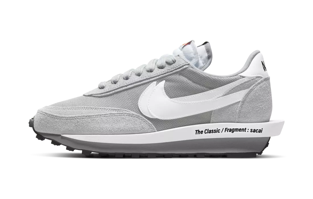 פראַגמענט Sacai Nike LDWaffle ליכט רויך גריי DH2684-001 מעלדונג טאָג