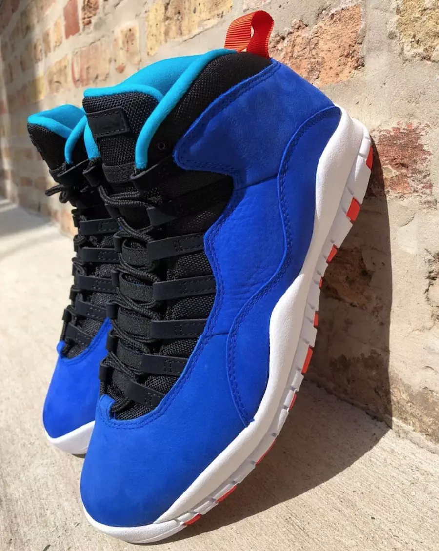 Air Jordan 10 Tinker Racer Blue Team البرتقالي 310805-408 تاريخ الإصدار