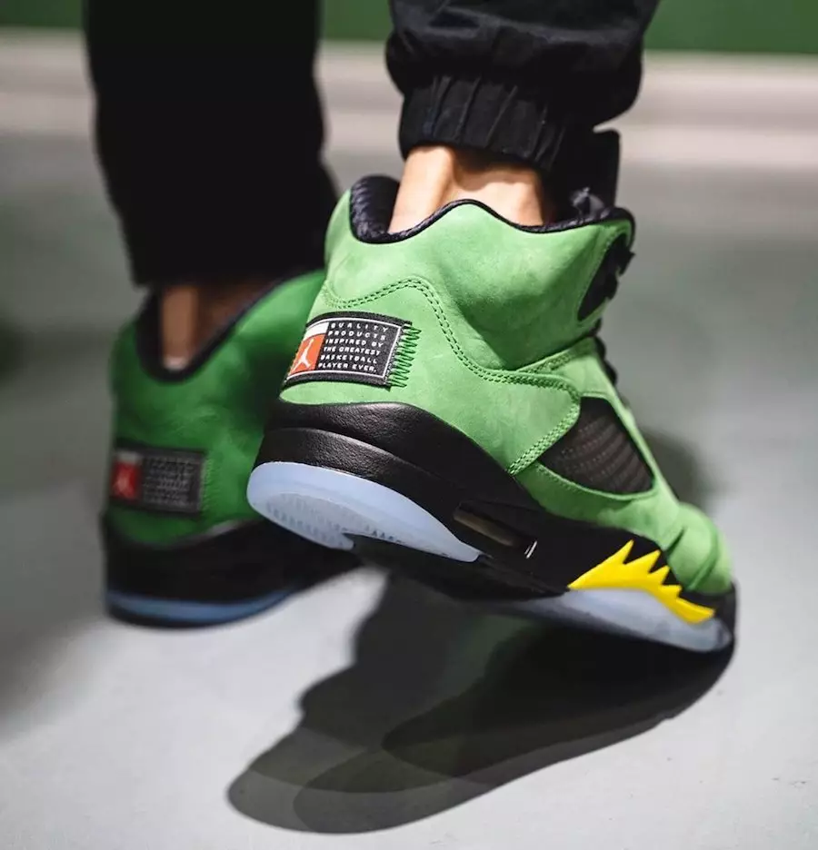 Oregon Air Jordan 5 Elevate CK6631-307 תאריך שחרור על הרגליים