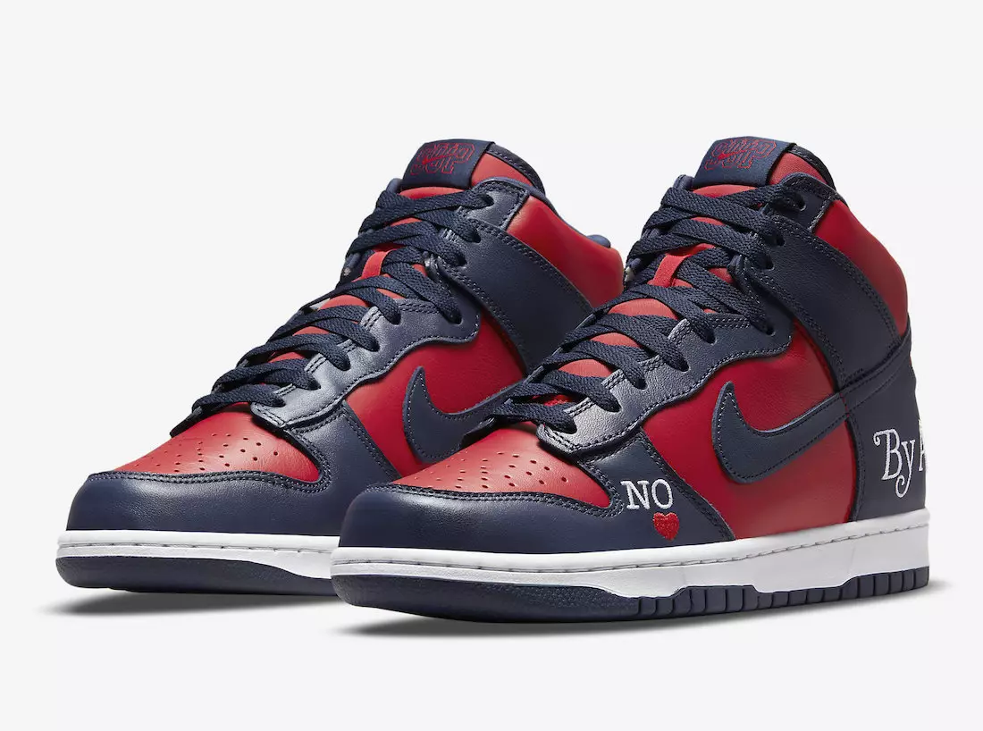 Supreme Nike SB Dunk High By Any Mean Navy Red N3741-600 発売日