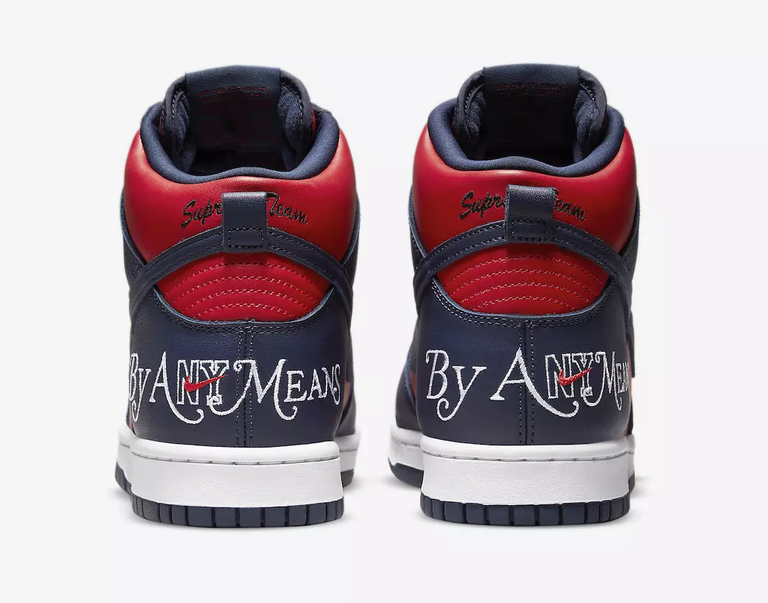 Supreme Nike SB Dunk High By Any Means Navy Red N3741-600 Дата випуску