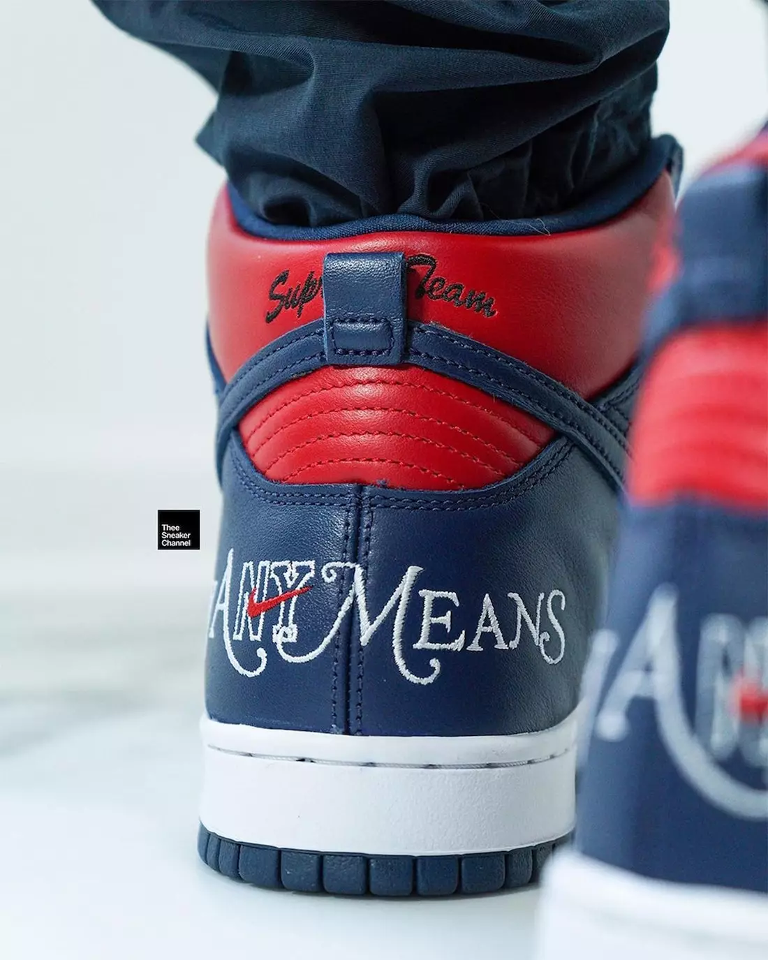 Super Nike SB Dunk High By Any Red Navy On-Feet