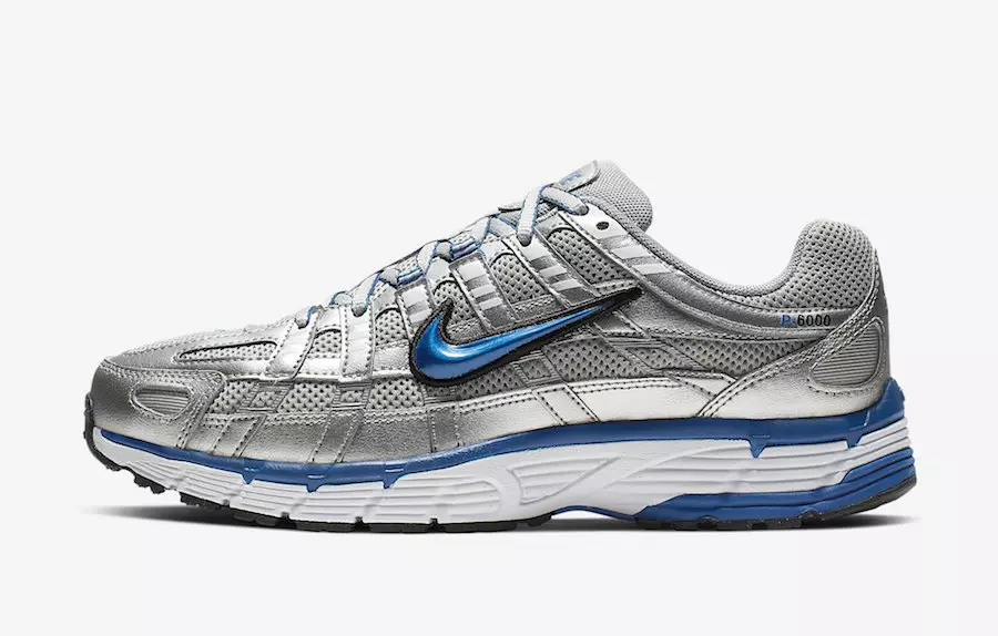 Nike P-6000 Metallic Sølv Laser Blå BV1021-001 Utgivelsesdato-1