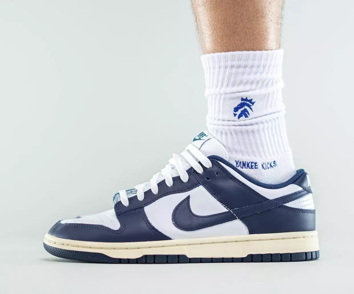 Nike Dunk Low Navy White Aged Release Date On-Feet