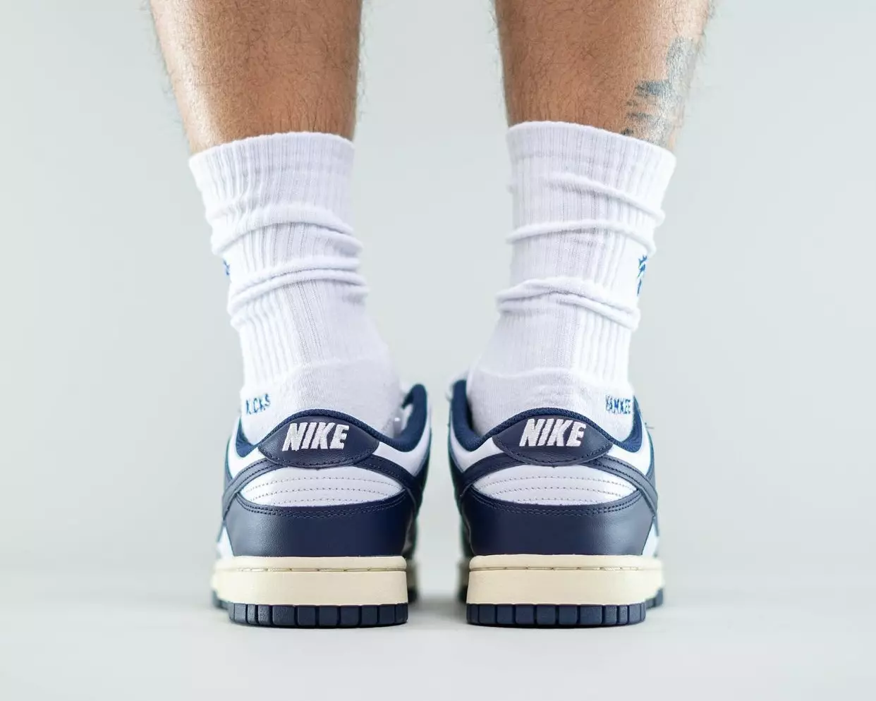 Nike Dunk Low Navy White Aged Data Rilaxx Fuq Saqaj