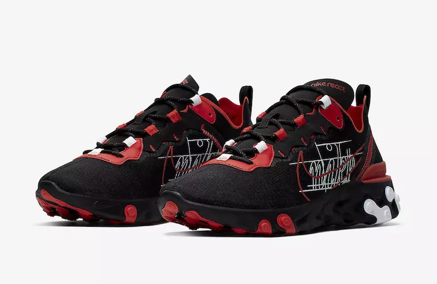 Nike React Element 55 "Script Swoosh" ၏တရားဝင်ဓာတ်ပုံများ