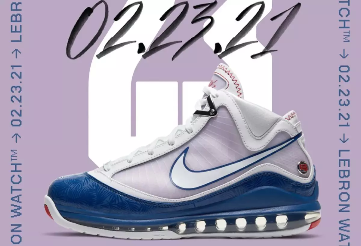 Nike LeBron 7 Baseball Blue Dodgers DJ5158-100 2021 Tarehe ya Kutolewa