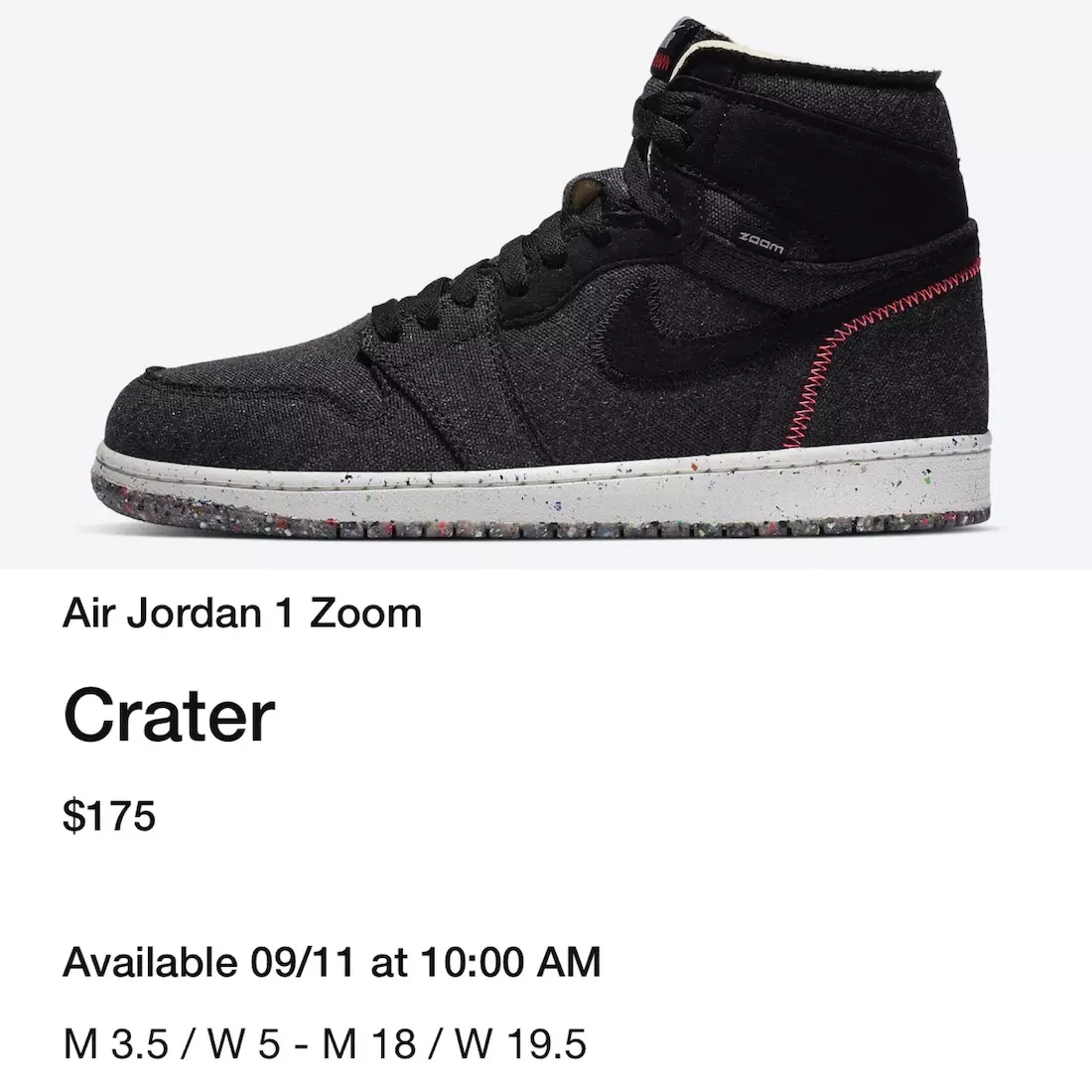 Air Jordan 1 High Zoom Crater Space Hippie CW2414-001 Útgáfudagur