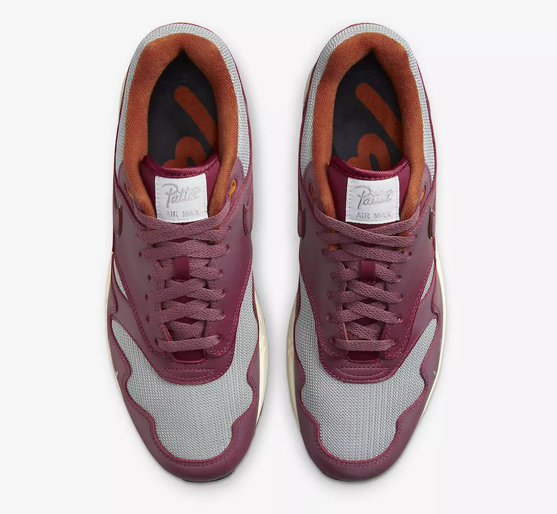 Patta Nike Air Max 1 Rush Maroon DO9549-001 Megjelenés dátuma