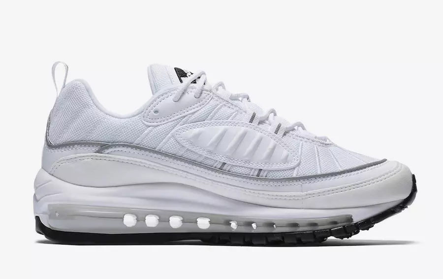 Nike Air Max 98 White Reflektéieren Sëlwer AH6799-103