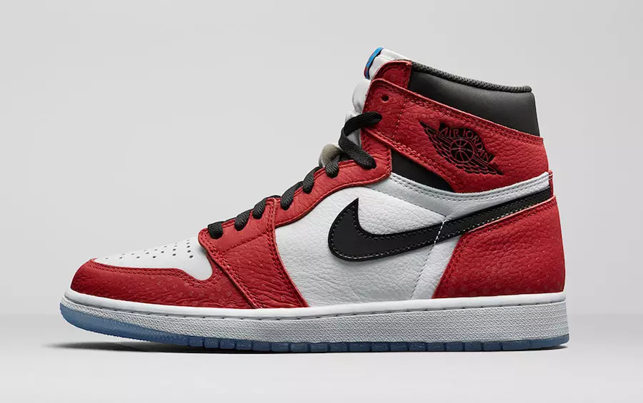 Spider-Man Air Jordan 1 Таърихи пайдоиши Spider-Verse 555088-602 Санаи нашр