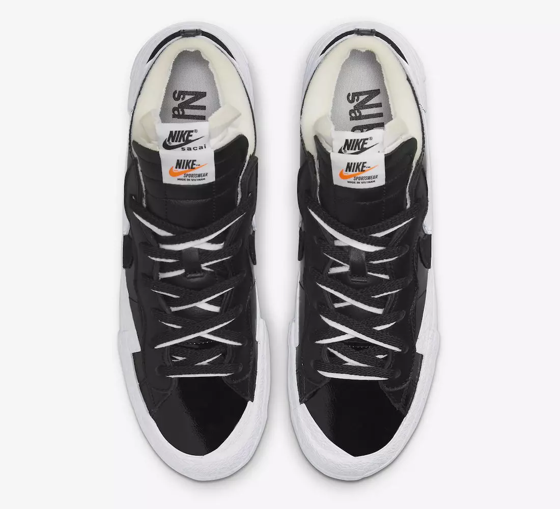 Sacai Nike Blazer Low Black Патент DM6443-001 Дата на издаване