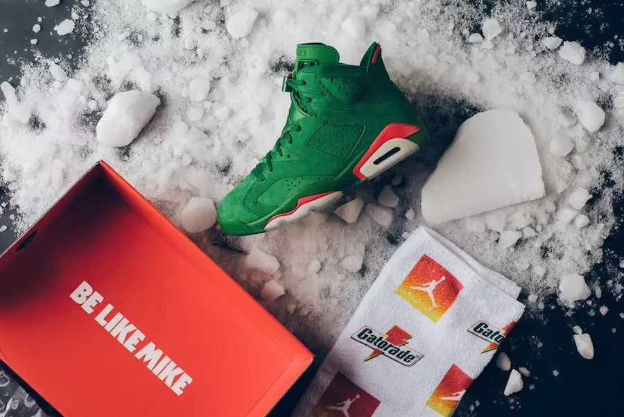 Air Jordan 6 Gatorade NRG vihreä mokkanahka kuin Mike